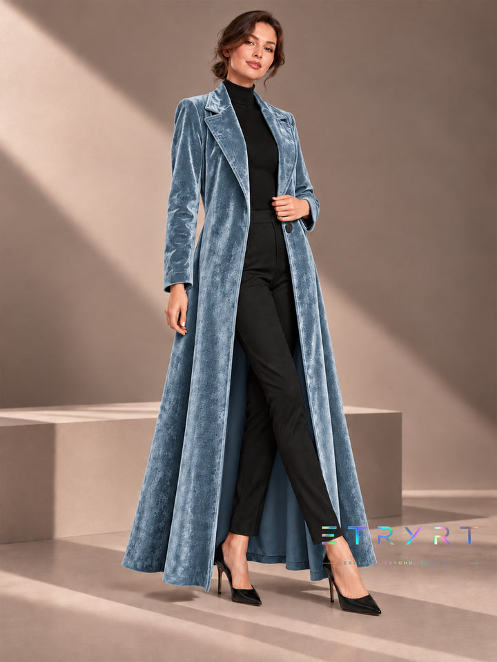 Bérénice | Manteau long en velours ouvert