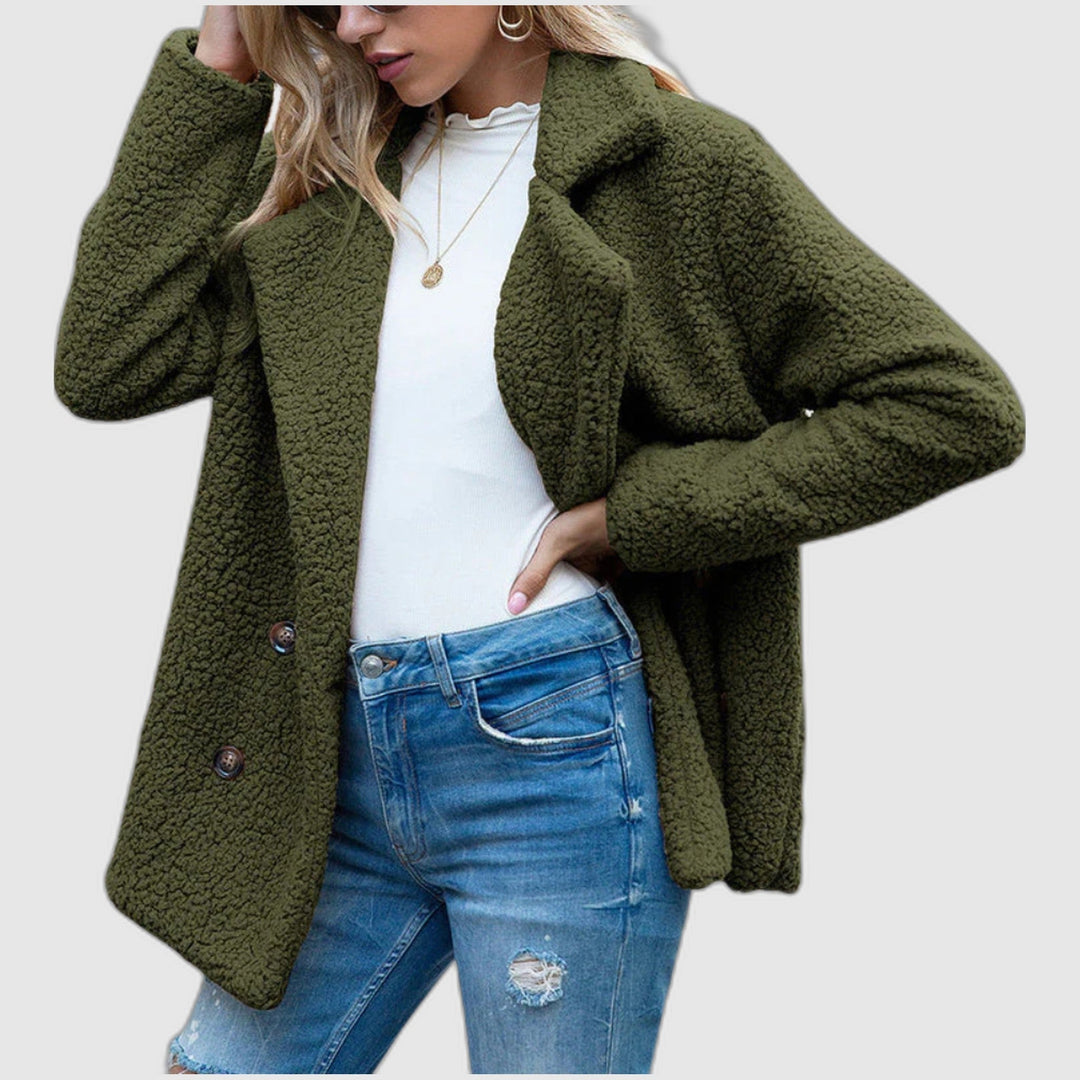 Tatiana | Manteau teddy à col