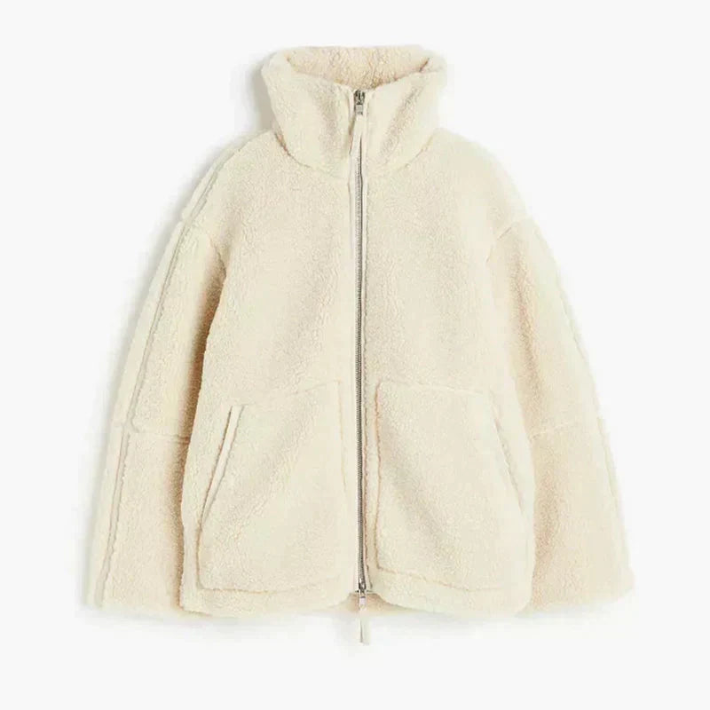 Silvia | Veste teddy oversize à col montant