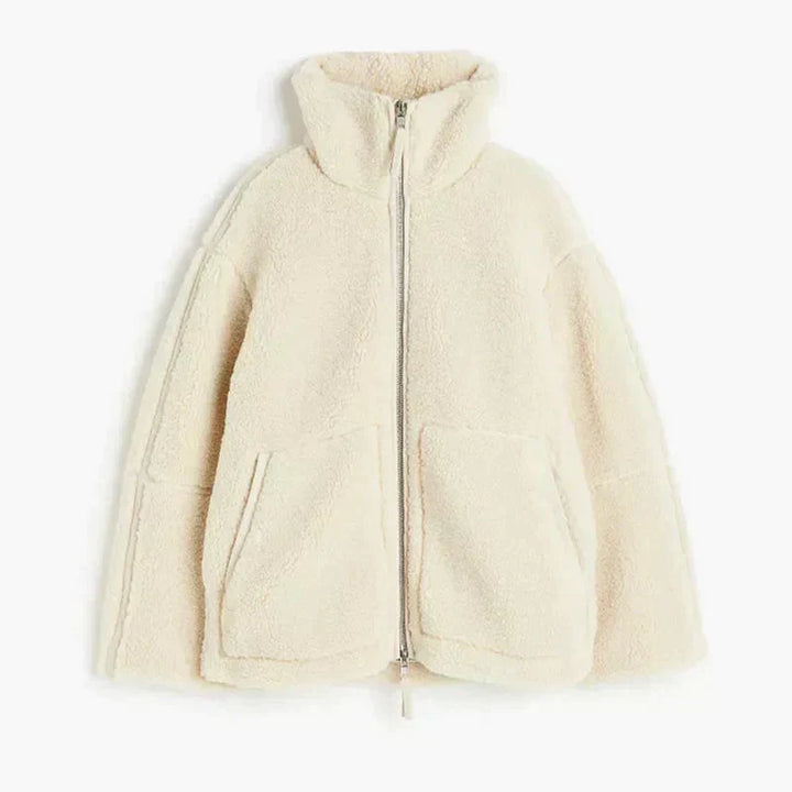 Silvia | Veste teddy oversize à col montant