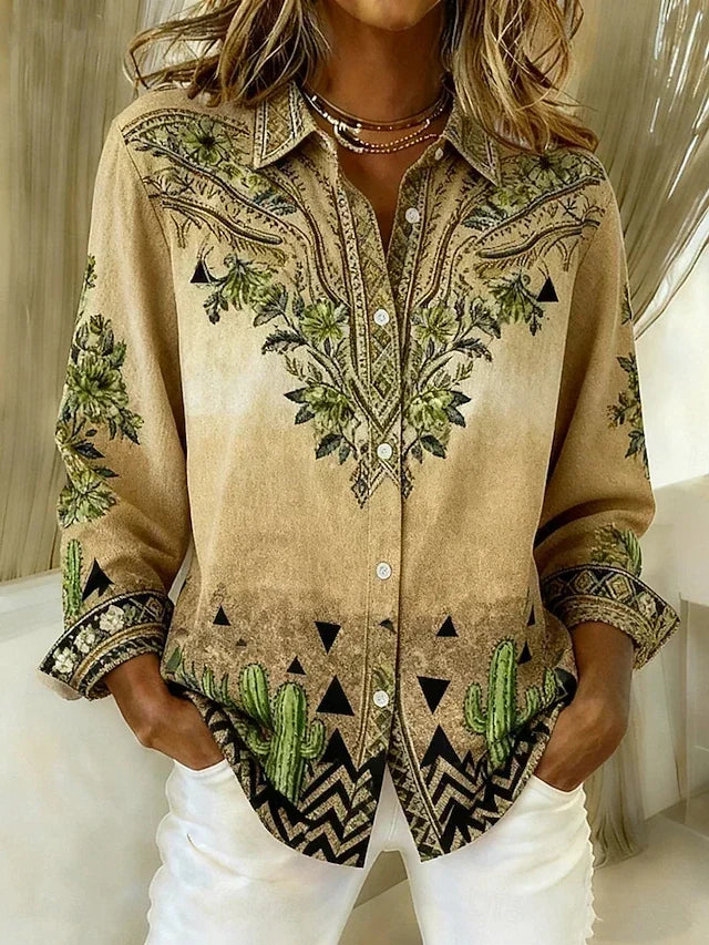 Thérèse | Blouse boutonnée fleurie d’inspiration western vintage
