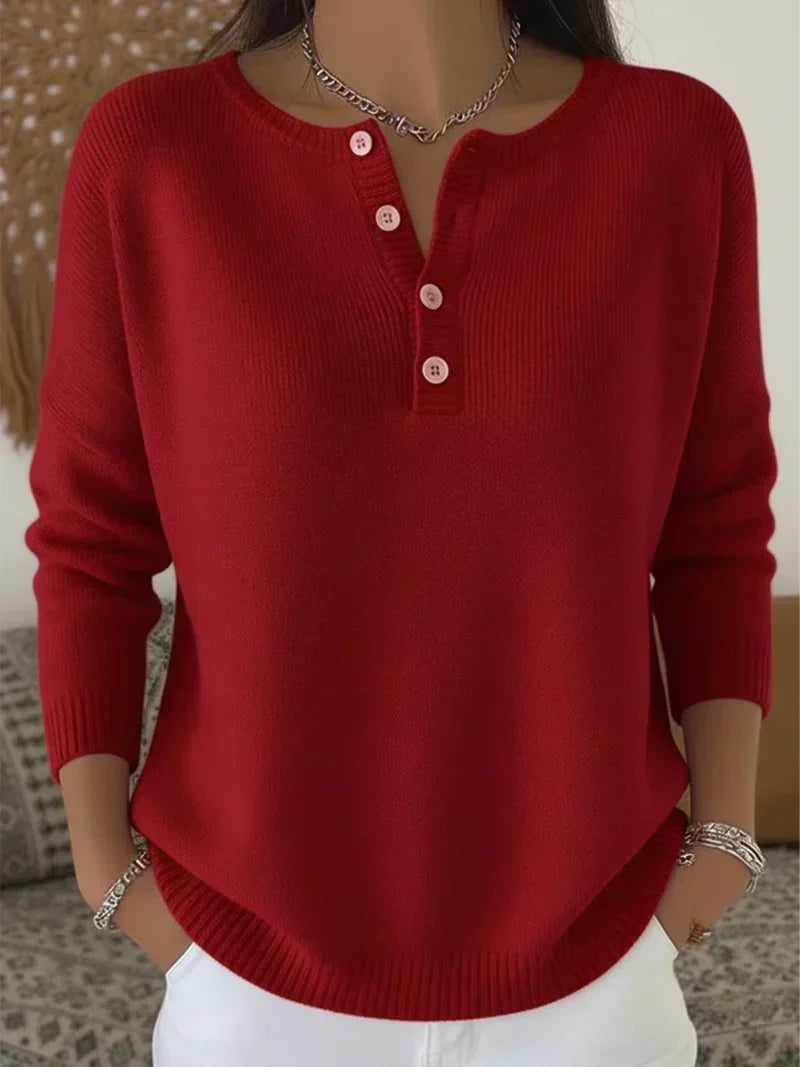 Léopoldine | Pull en maille à boutons style Henley