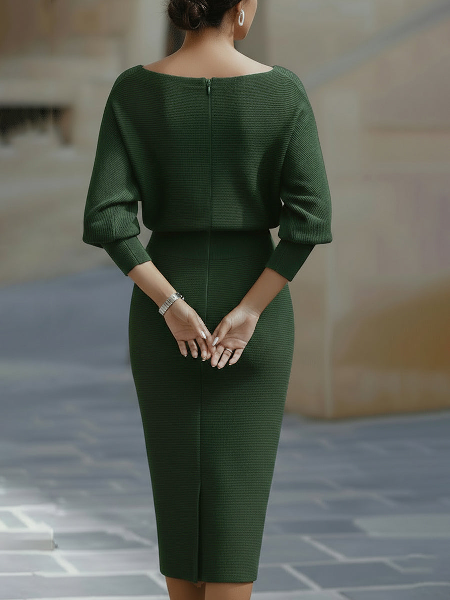 Maud | Robe midi drapée blanche