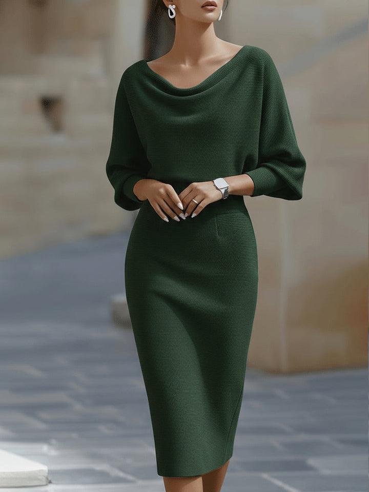 Maud | Robe midi drapée blanche