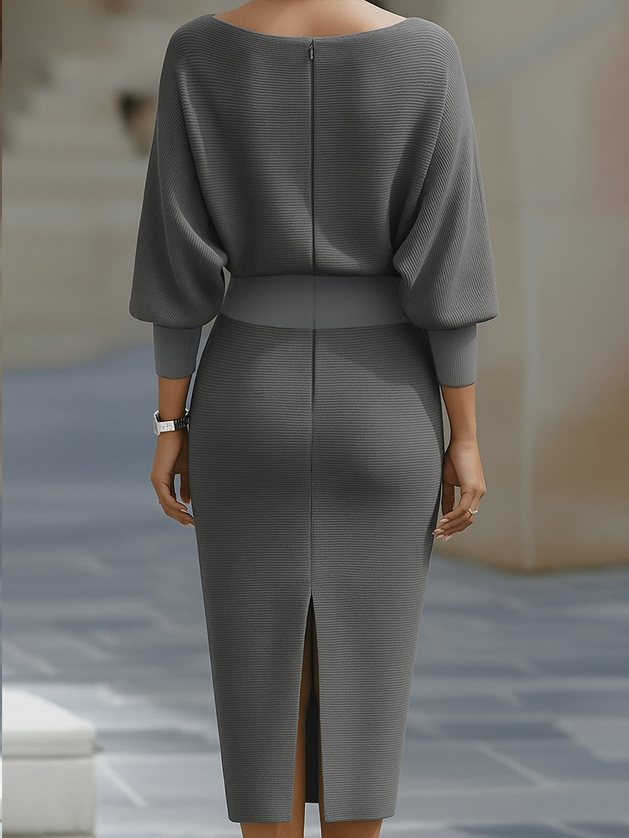 Maud | Robe midi drapée blanche