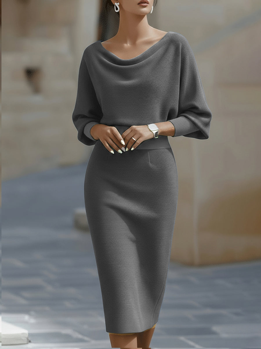 Maud | Robe midi drapée blanche