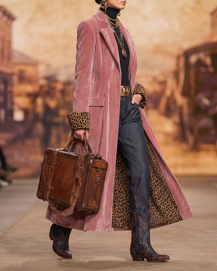 Aliénor | Manteau long en velours coupe tailleur