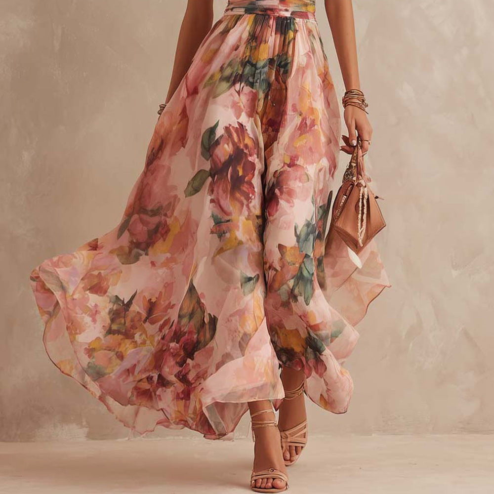Antoinette | Robe Maxi Asymétrique en Mousseline