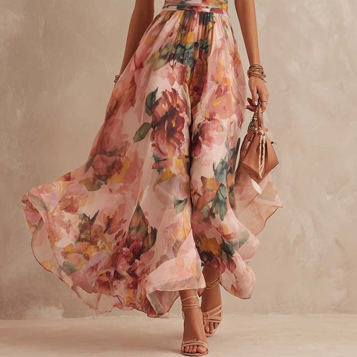 Antoinette | Robe Maxi Asymétrique en Mousseline