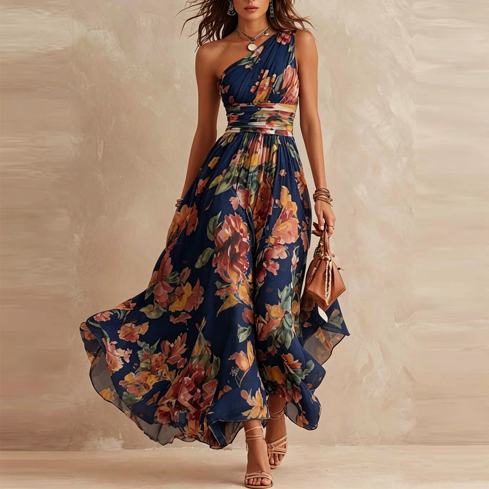 Antoinette | Robe Maxi Asymétrique en Mousseline