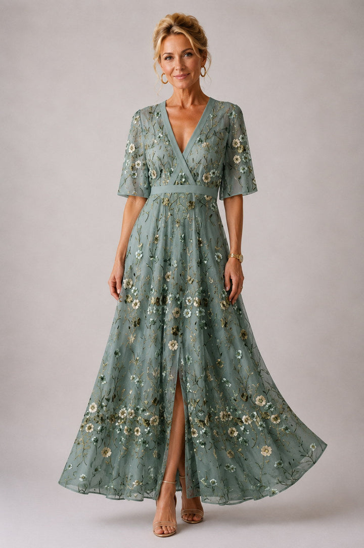 Arlette | Robe Fleurie à Manches 3/4