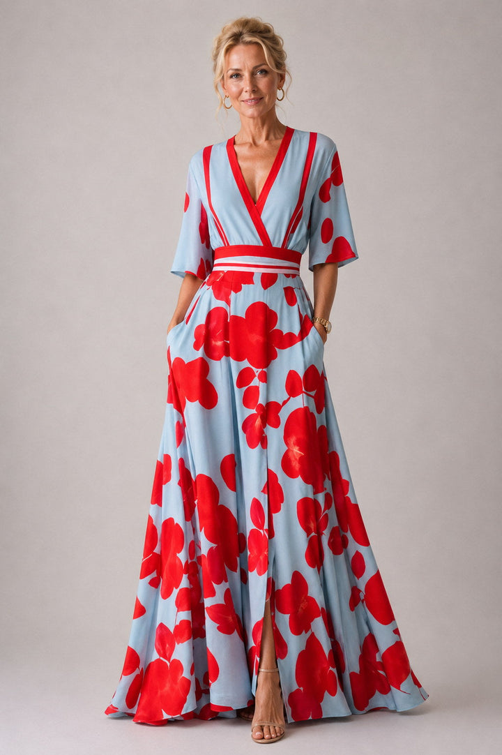 Arlette | Robe Fleurie à Manches 3/4