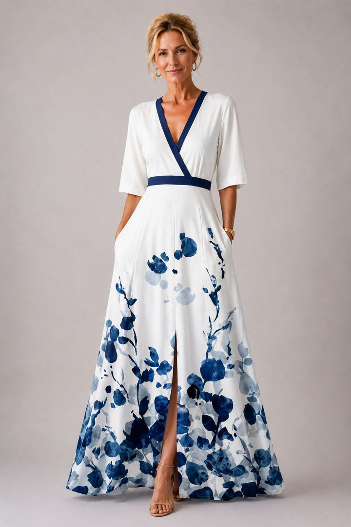 Arlette | Robe Fleurie à Manches 3/4