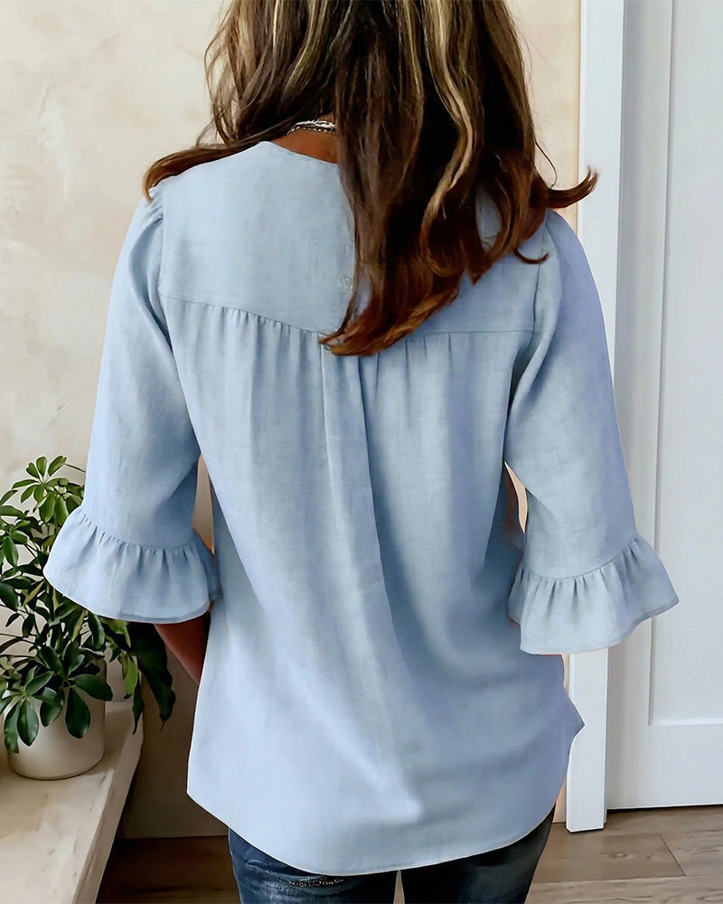 Lucille | Blouse boutonnée à volants