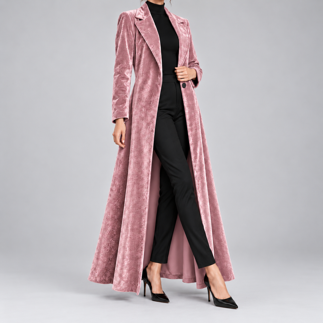 Bérénice | Manteau long en velours ouvert