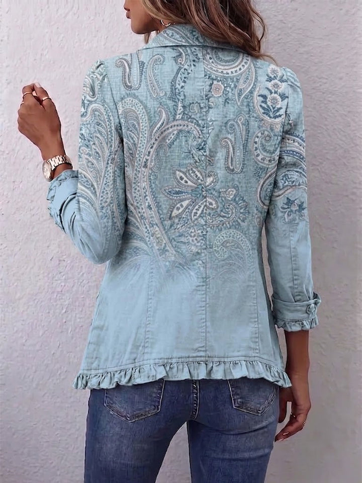 Rolande | Veste vintage en cachemire à volants