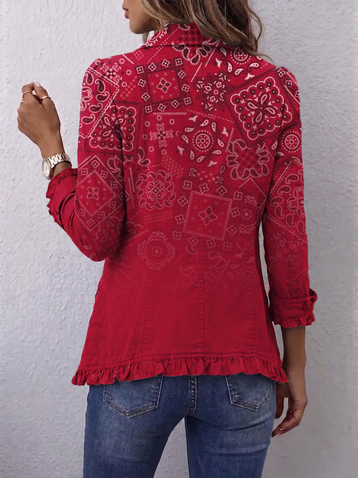 Roxane | Veste en cachemire dégradé à volants