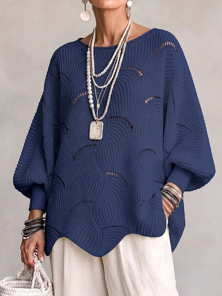 Eve | Pull en maille ajourée à manches chauve-souris