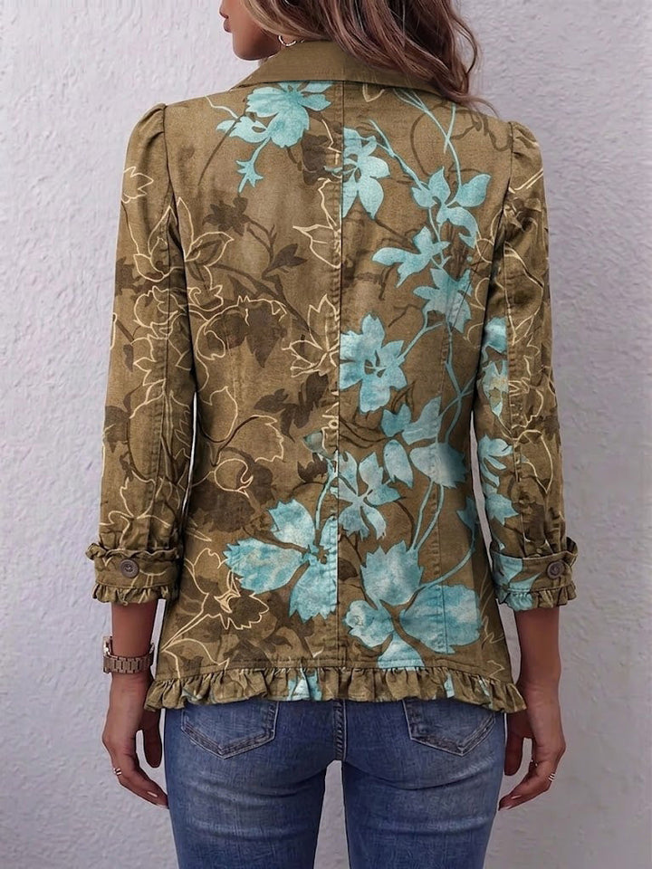 Philomène | Veste à motif floral dégradé avec volants