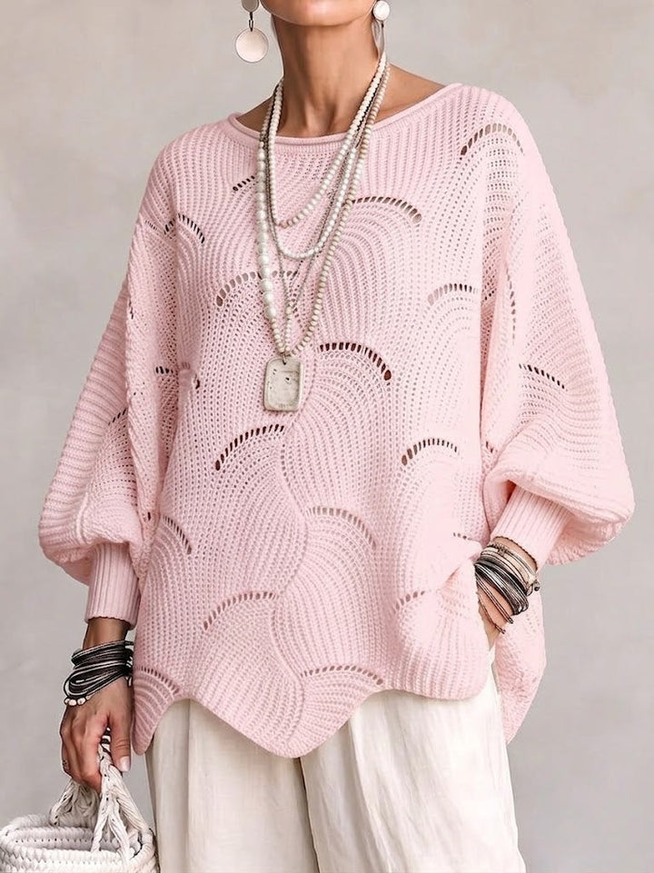Eve | Pull en maille ajourée à manches chauve-souris