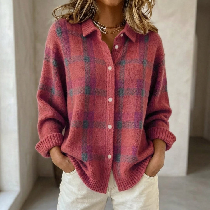 Dana | Gilet en maille à carreaux