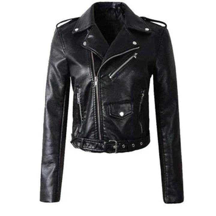 Ysoline | Veste de motard courte et ceinturée