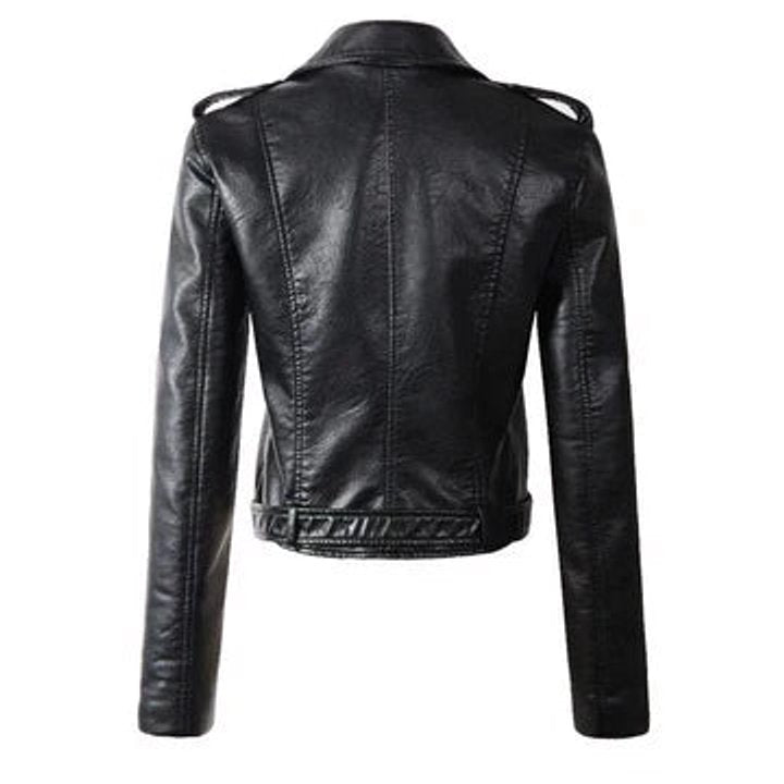 Ysoline | Veste de motard courte et ceinturée