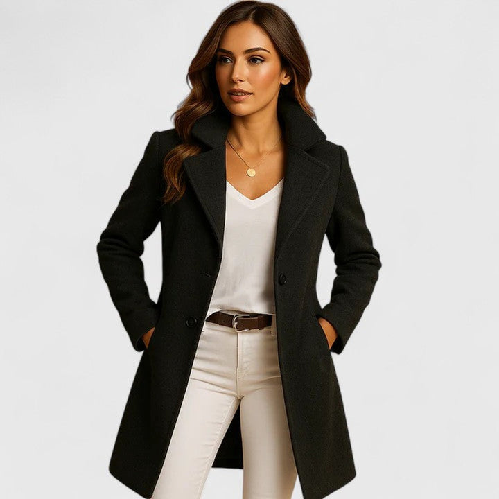 Honorée | Manteau long ajusté à revers