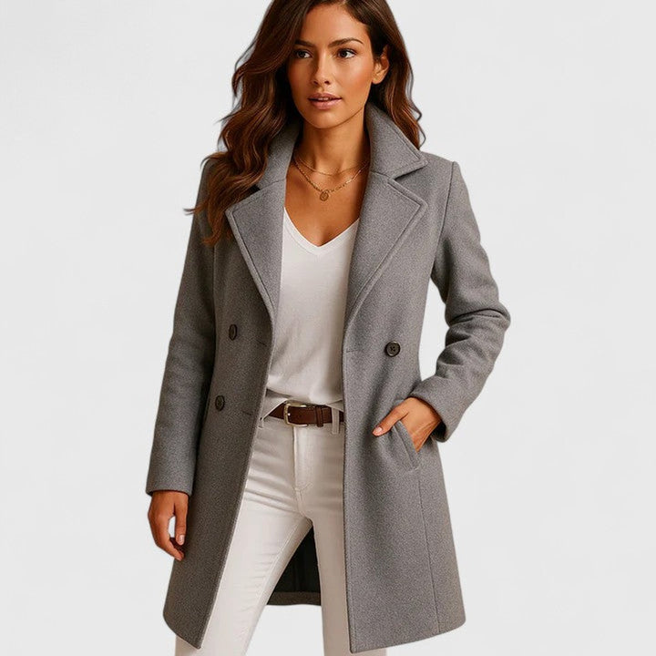 Honorée | Manteau long ajusté à revers