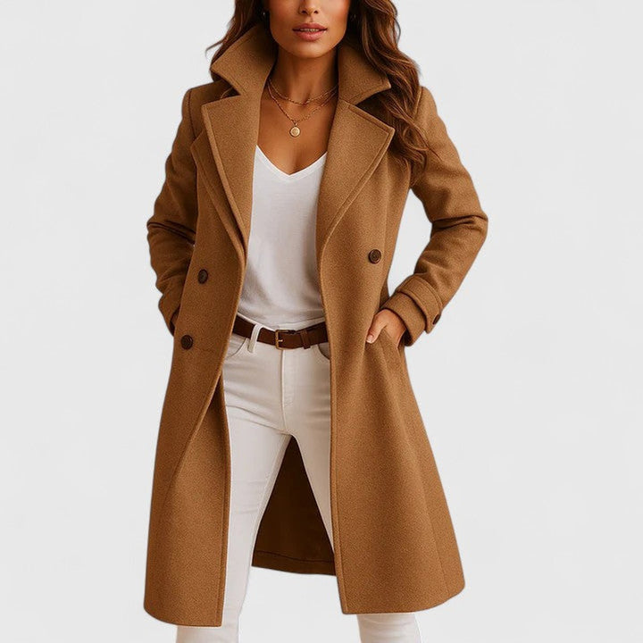 Honorée | Manteau long ajusté à revers