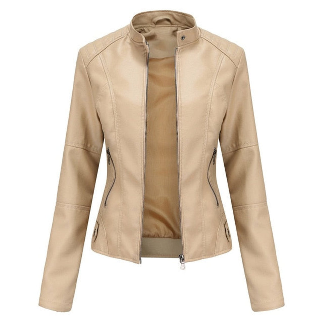 Gwendoline | Veste motarde à col montant