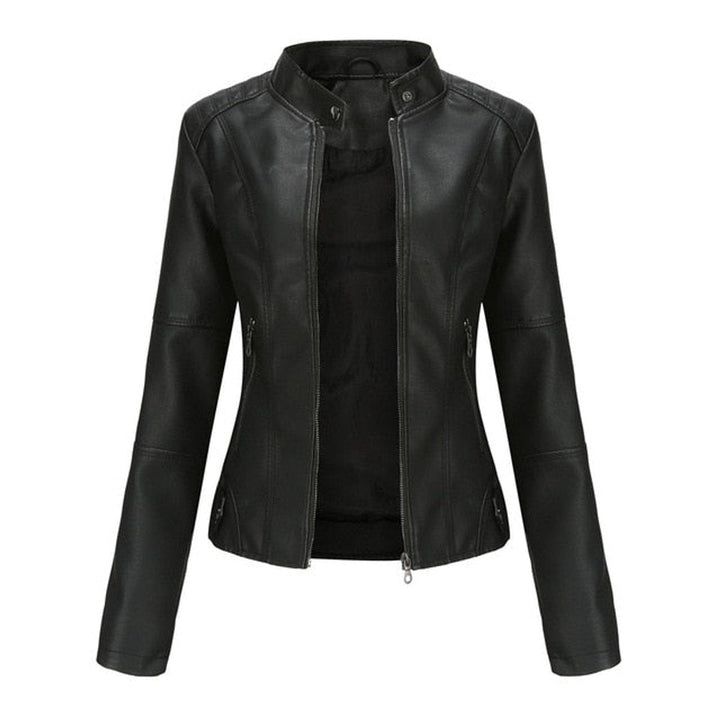 Gwendoline | Veste motarde à col montant
