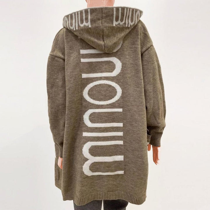 Soline | Cardigan en maille à capuche ouvert sur le devant