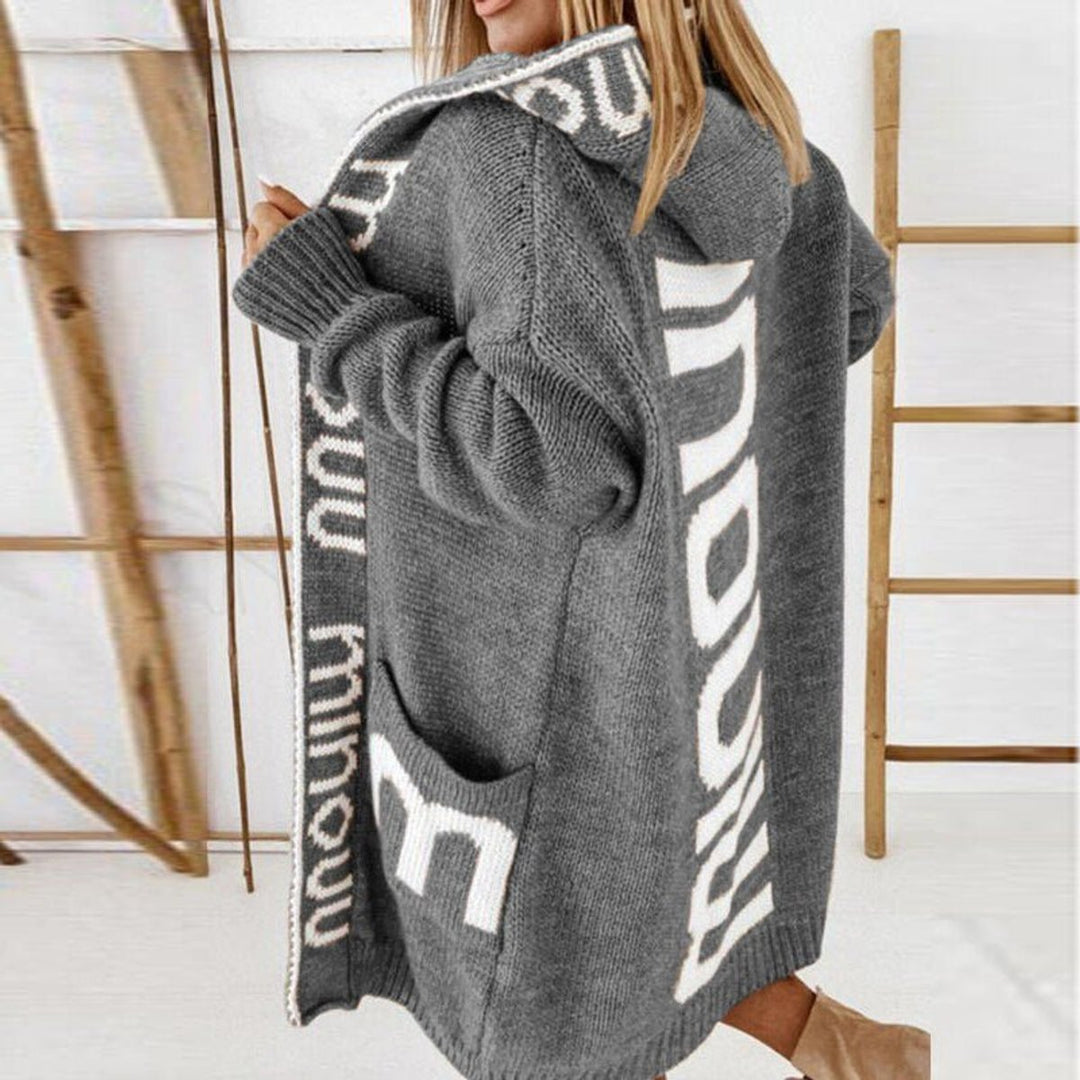 Soline | Cardigan en maille à capuche ouvert sur le devant