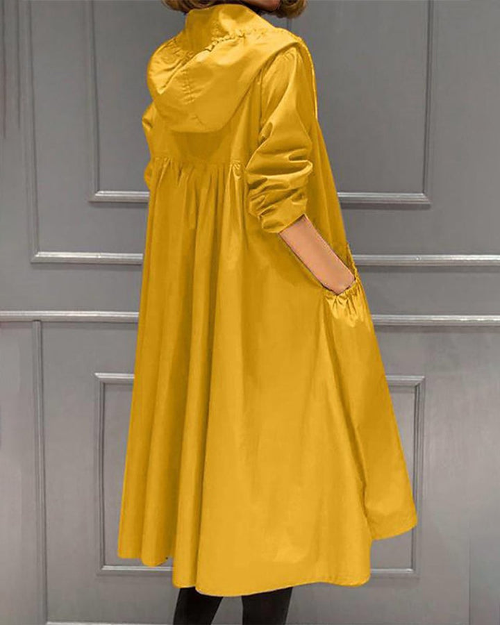 Maryline | Trench long zippé à capuche