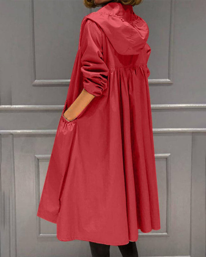 Maryline | Trench long zippé à capuche