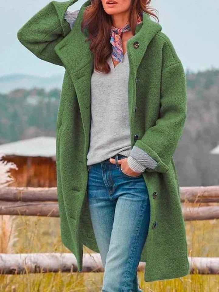 Isaline | Manteau teddy long à capuche