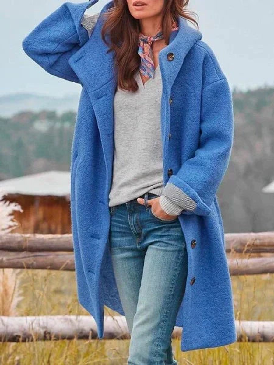Isaline | Manteau teddy long à capuche