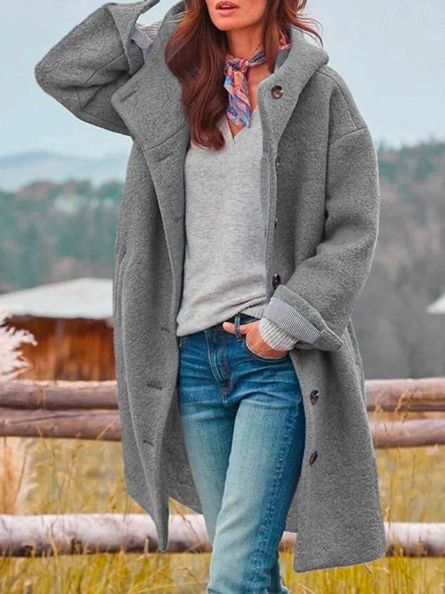 Isaline | Manteau teddy long à capuche