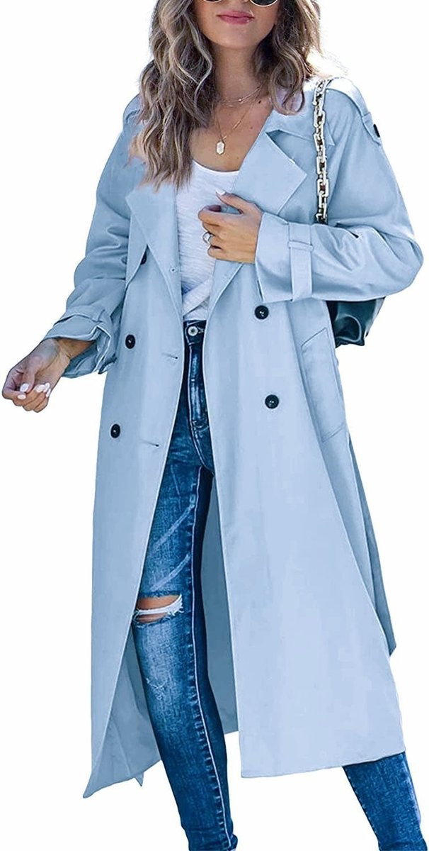 Nina | Trench long croisé ceinturé