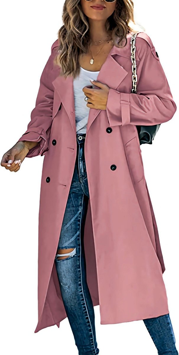 Nina | Trench long croisé ceinturé
