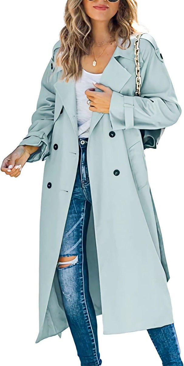 Nina | Trench long croisé ceinturé