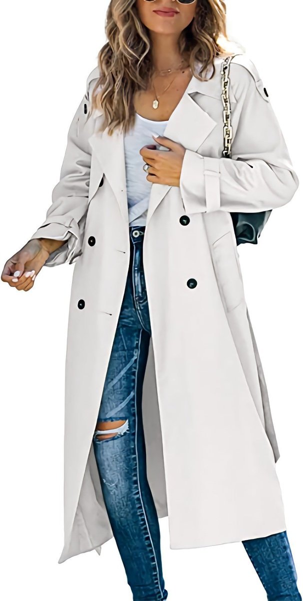 Nina | Trench long croisé ceinturé
