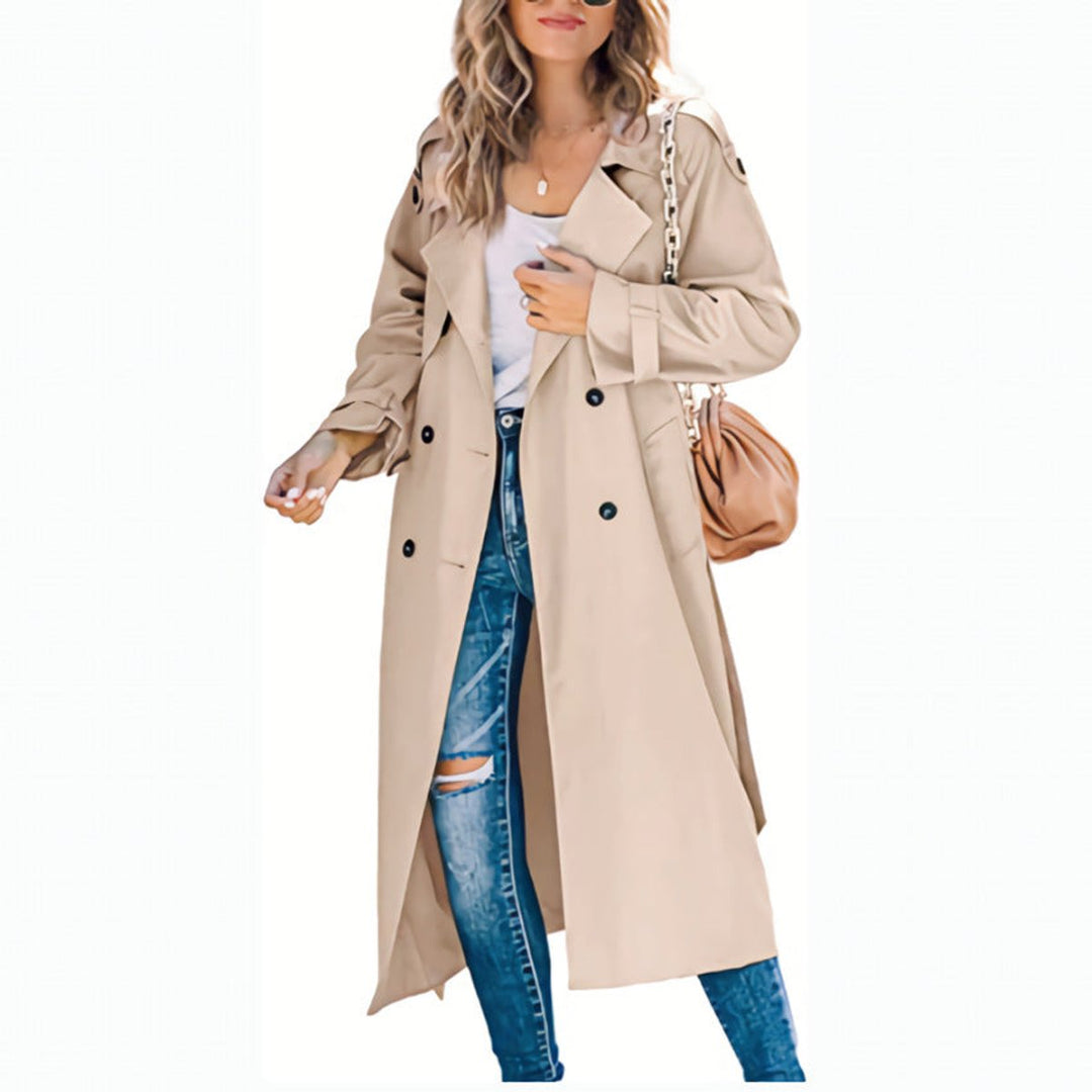 Nina | Trench long croisé ceinturé