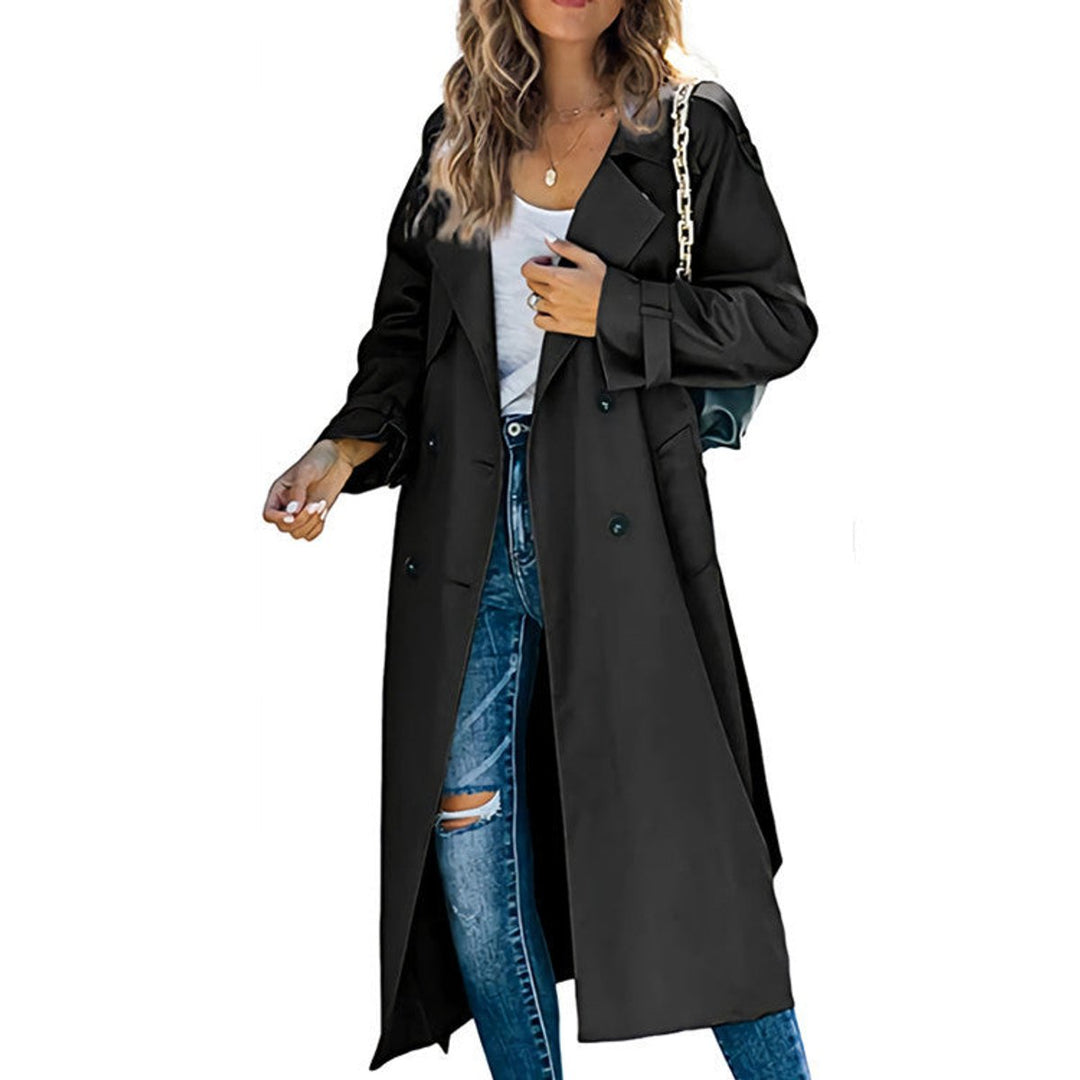 Nina | Trench long croisé ceinturé