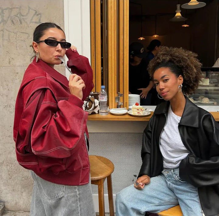 Sarah | Veste bomber à coutures contrastées