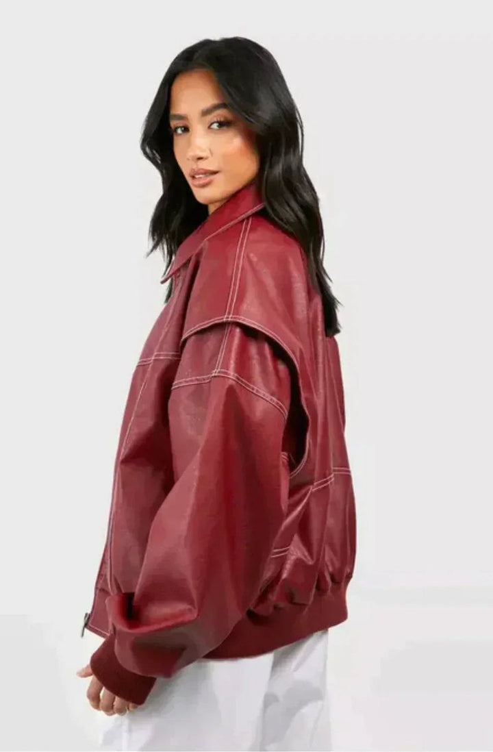 Sarah | Veste bomber à coutures contrastées