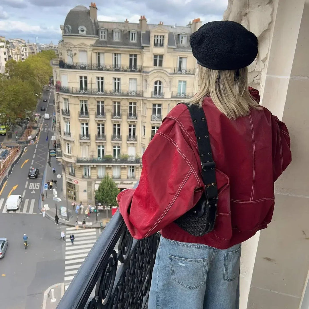 Sarah | Veste bomber à coutures contrastées