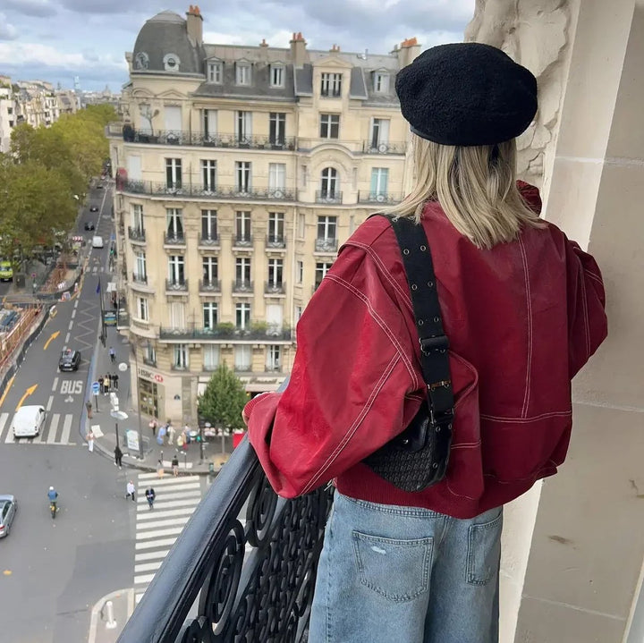 Sarah | Veste bomber à coutures contrastées