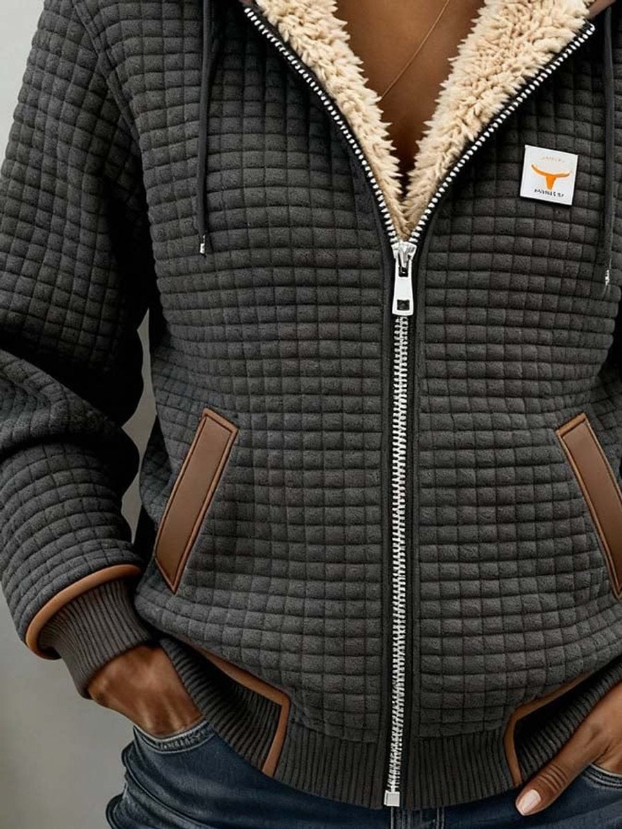 Angélique | Veste zippée à capuche doublée sherpa